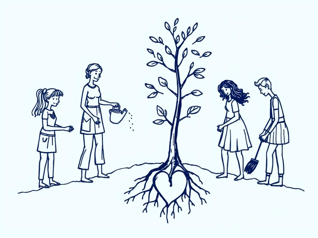 Personas plantando un árbol